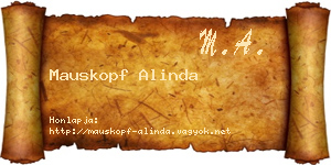 Mauskopf Alinda névjegykártya